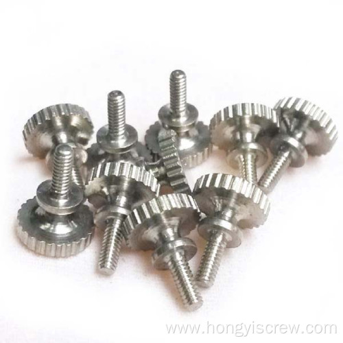 6061 color aluminum flat head knurling thumb screw